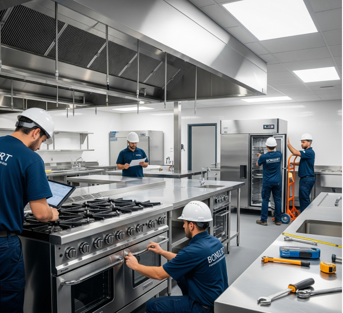 Pose de matériel de cuisine professionnelle, Aubière